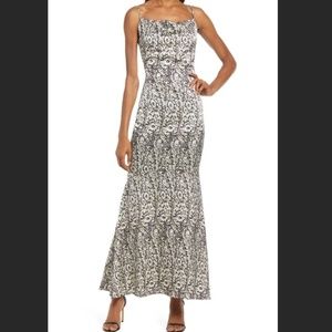 Elliatt Black and White Patterned Maxi Dress